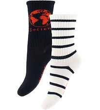 Mini Rodini Strømper - 2-pak - Society - Blå Mini Rodini Strømper - 2-pak - Society - Blå