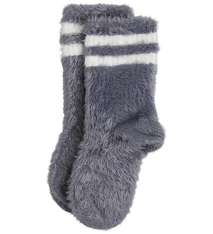 Mini Rodini Sokken - Stripe Pluizig - Grijs