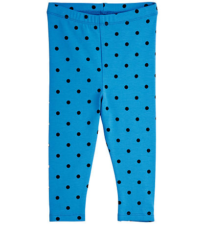 Mini Rodini Sæt - Leggings/Body l/æ - Polka Dots - Blå