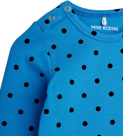 Mini Rodini Sæt - Leggings/Body l/æ - Polka Dots - Blå