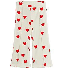 Mini Rodini Velvet Trousers - Hearts - White Mini Rodini Velvet Trousers - Hearts - White