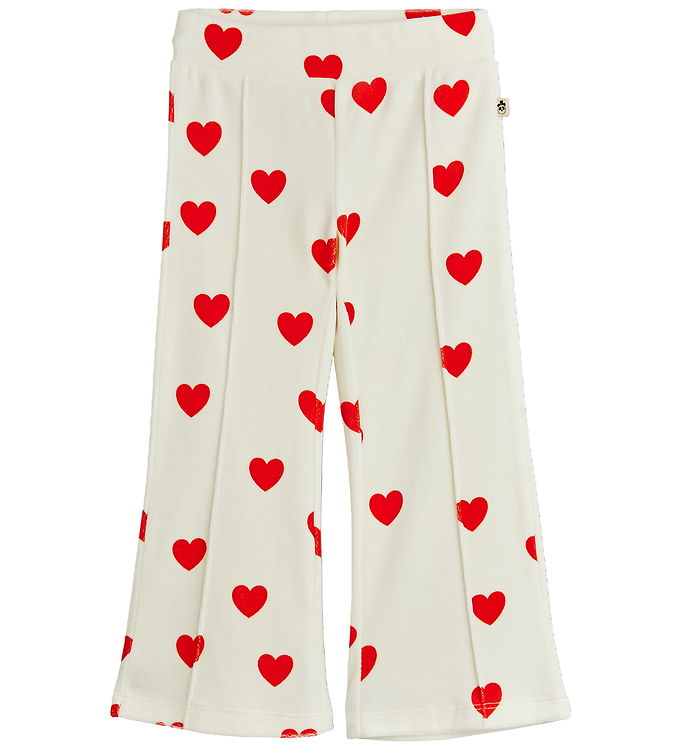 Mini Rodini Velourbukser Hearts - Hvid