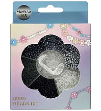 Pearl N Fun Perler - Glasperlemix - Sort/Grå/Hvid Pearl N Fun Perler - Glasperlemix - Sort/Grå/Hvid