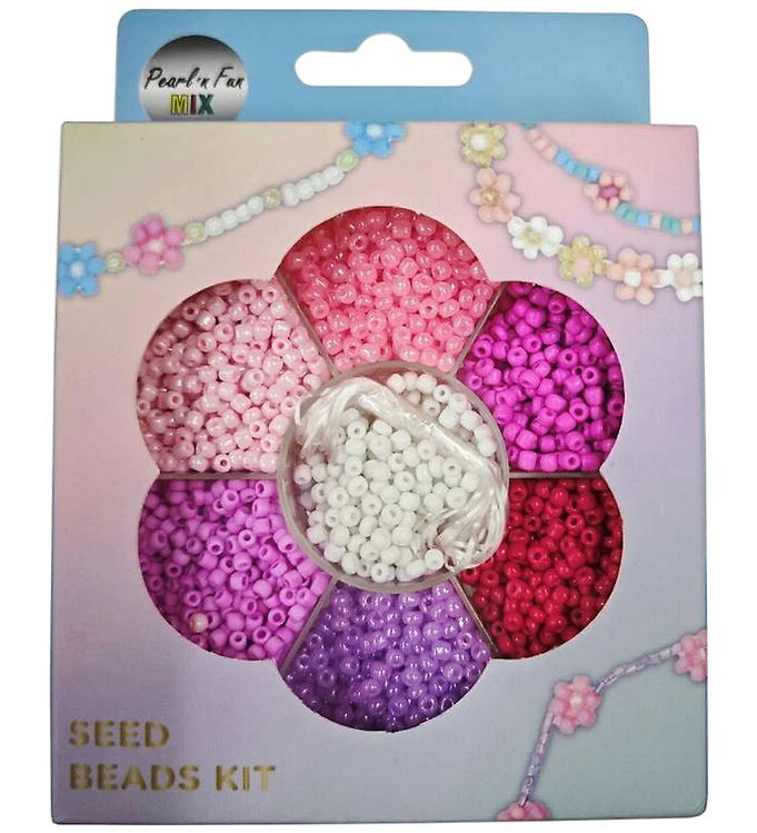 Pearl N Fun Perler - Glasperlemix - Pink/Lilla/Hvid
