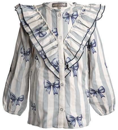 Hanevild Blouse - Denim - Bow - Rainy