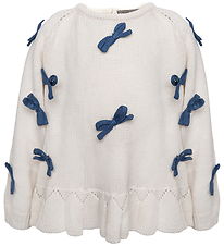 Hanevild Bluse - Strik - Ivory/Bows Hanevild Bluse - Strik - Ivory/Bows