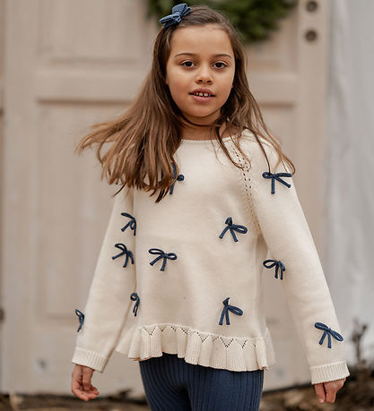 Hanevild Bluse - Strik - Ivory/Bows