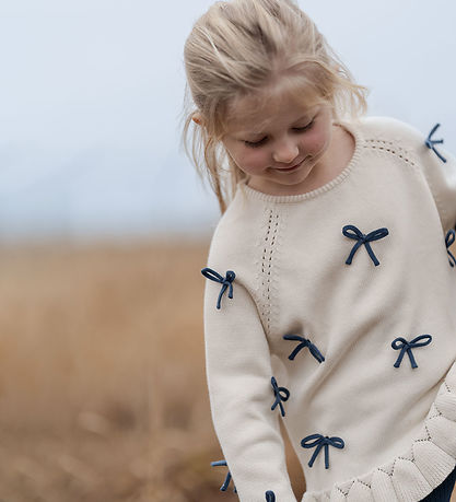 Hanevild Bluse - Strik - Ivory/Bows
