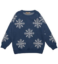 Hanevild Bluse - Strik - Ensign Blue/Snowflake Hanevild Bluse - Strik - Ensign Blue/Snowflake