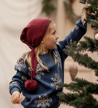 Hanevild Blouse - Knitted - Ensign Blue/Snowflake