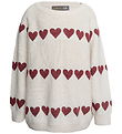 Hanevild Bluse - Strik - Ivory/Red Heart