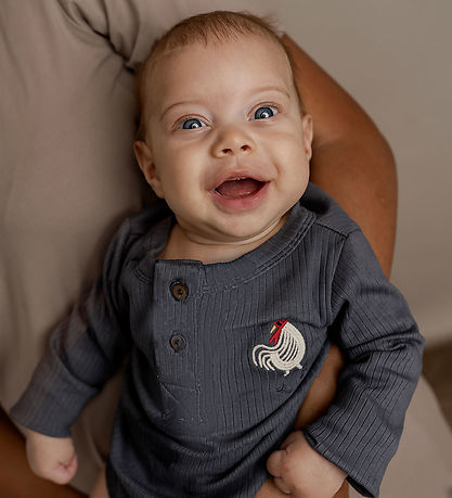 Hanevild Bodysuit l/s - Rib - Lasse - Ombre Blue