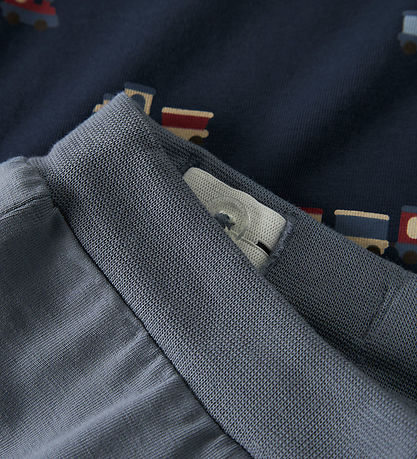 Name It Sæt - Bukser/Body l/æ - NbmVroels - Flint Stone/Navy Bla