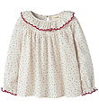 Lil Atelier Bluse - NmfRasia - Turtedove/Red Dahlia