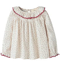 Lil Atelier Bluse - NmfRasia - Turtedove/Red Dahlia