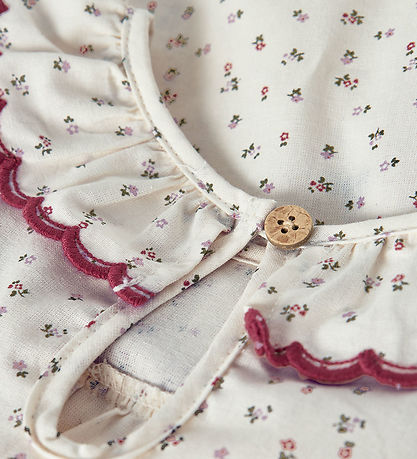Lil Atelier Bluse - NmfRasia - Turtedove/Red Dahlia