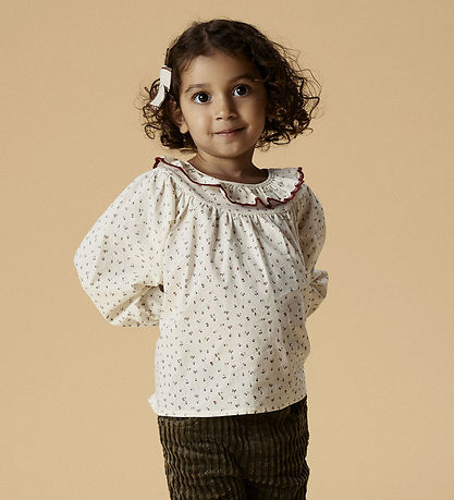 Lil Atelier Bluse - NmfRasia - Turtedove/Red Dahlia