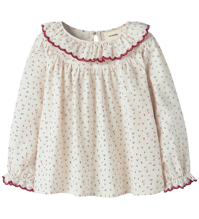 Lil' Atelier Bluse - NmfRasia - Turtedove/Red Dahlia