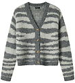 LMTD Cardigan - NlfNulos - Kort Strik - Dark Grey Melange