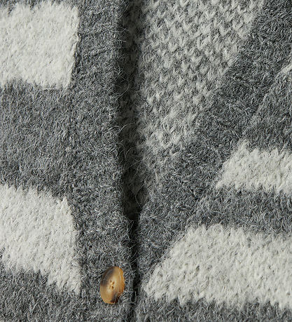 LMTD Cardigan - NlfNulos - Kort Strik - Dark Grey Melange