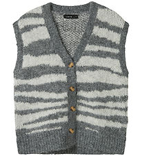 LMTD Vest - NlfNulos - Kort Strik - Dark Grey Melange