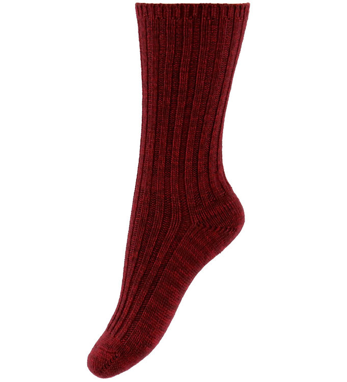 MP Strømper - Uld - Rib - Strik - Quinn - Wine Red