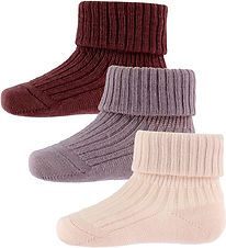 MP Strømper - Uld - Rib - 3-pak - Rose Dust