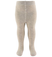 MP Strømpebukser - Uld/Bomuld - Bobbie - Light Brown Melange