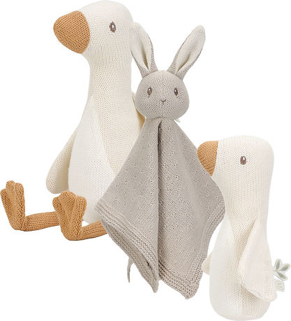 Little Dutch Gaveæske - 3 Dele - Strik - Kanin/Ænder - Hvid Little Dutch Gaveæske - 3 Dele - Strik - Kanin/Ænder - Hvid