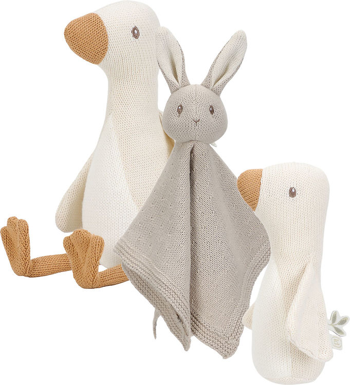 Little Dutch Gaveæske - 3 Dele - Strik - Kanin/Ænder - Hvid
