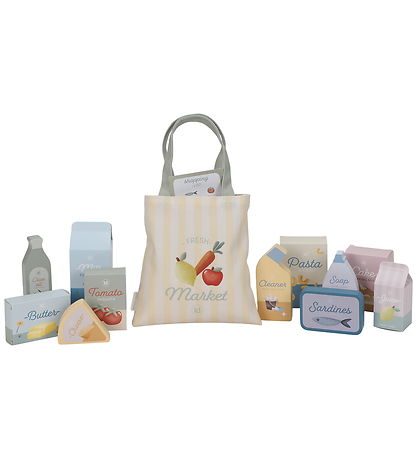 Little Dutch Indkøbsvogn - Træ - 14 Dele - Grøn Little Dutch Indkøbsvogn - Træ - 14 Dele - Grøn