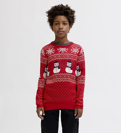 Jack & Jones Bluse - Strik - JjXmas Andrew - True Red