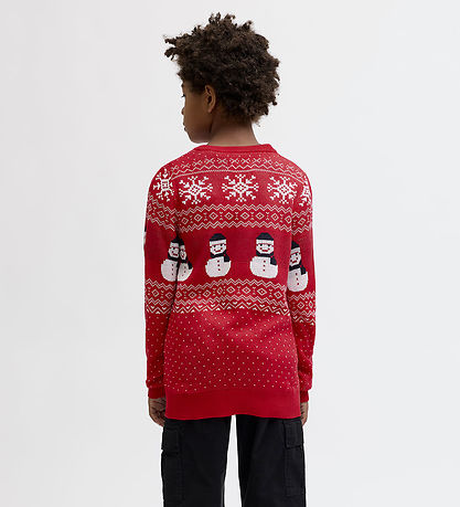Jack & Jones Bluse - Strik - JjXmas Andrew - True Red