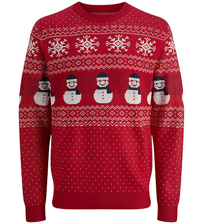 Jack & Jones Bluse - Strik - JjXmas Andrew - True Red
