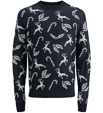 Jack & Jones Bluse - Strik - JjxMas Andrew - Sky Captain