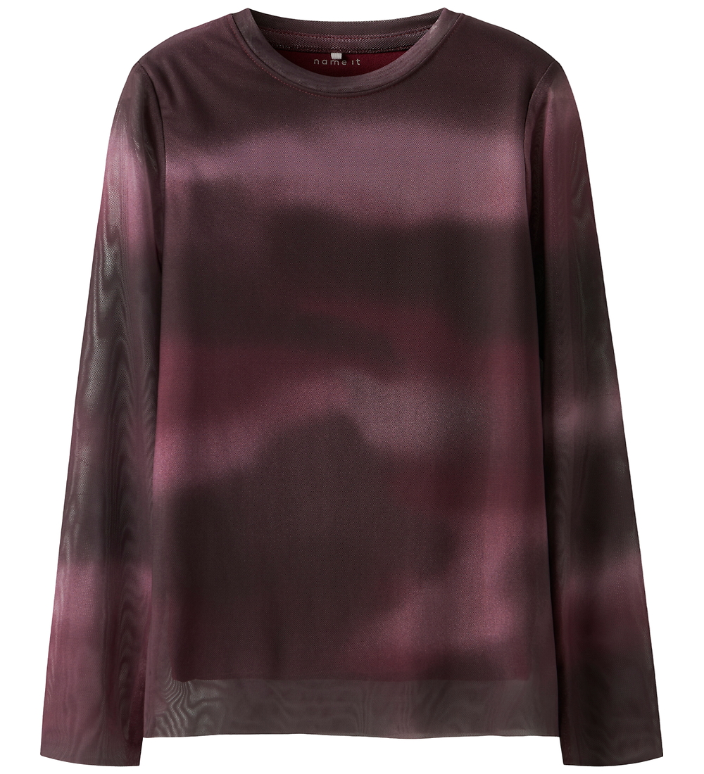 Name It Bluse - Mesh - NkfRopea - Burgundy - Name It - 6 Jahre (116) - Blusen