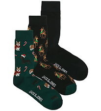 Jack & Jones Strømper - JacXmas - 3-pak - Scarab/Black