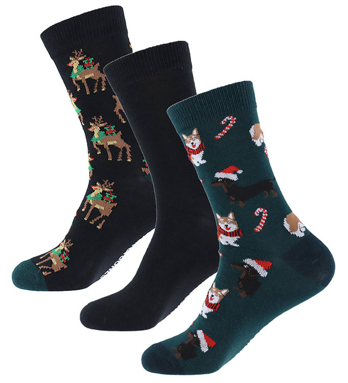 Jack & Jones Strømper - JacXmas - 3-pak - Scarab/Black