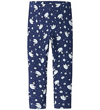 Name It Leggins - NmfDavina - AOP - Beacon Blue/Swans