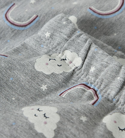 Name It Leggins - NmfDavina - AOP - Grey Melange/Rainbow Clouds