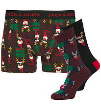 Jack & Jones Gaveæske - Boxershorts/Strømper - JacRudolph - Wine