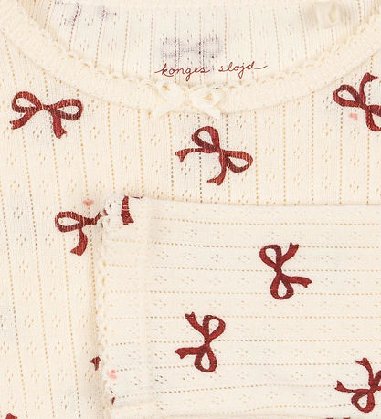 Konges Sløjd Body l/æ - Minnie - Bow Rouge m. Hulmønster