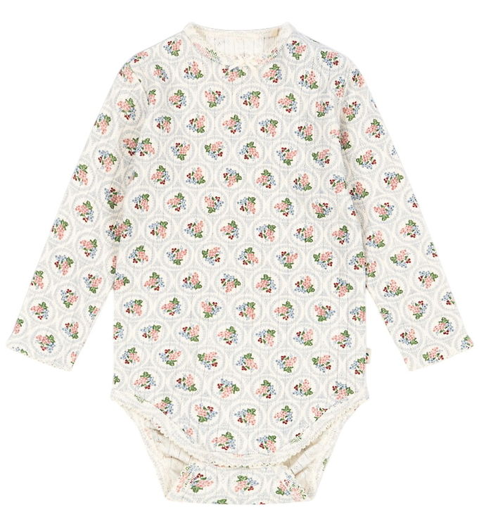 Konges Sløjd Body l/æ - Minnie - Verona Blues m. Hulmønster