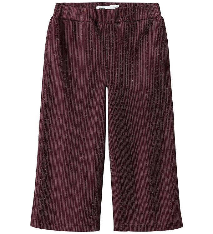 Name It Bukser - NmfRisilk - Burgundy m. Glimmer