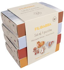 Filibabba Puslespil - Sæt m. 4 Puslespil - Wonderful Winter - Sk