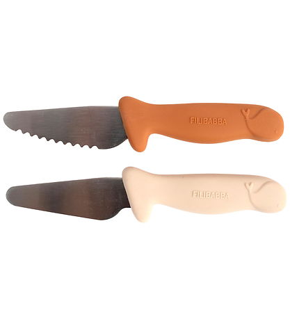 Filibabba Knivsæt Til Børn - 2-pak - Pumpkin + Offwhite
