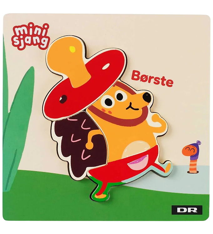 DR Træpuslespil - 3 Brikker - Børste