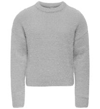 Kids Only Bluse - Strik - KogPiumo - Light Grey Melange/Silver G