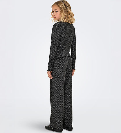 Kids Only Bukser - KogQueen - Black/Lurex Silver/Harlekin