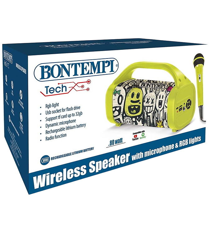 Bontempi Højtaler m. Mikrofon/Lys - Trådløs